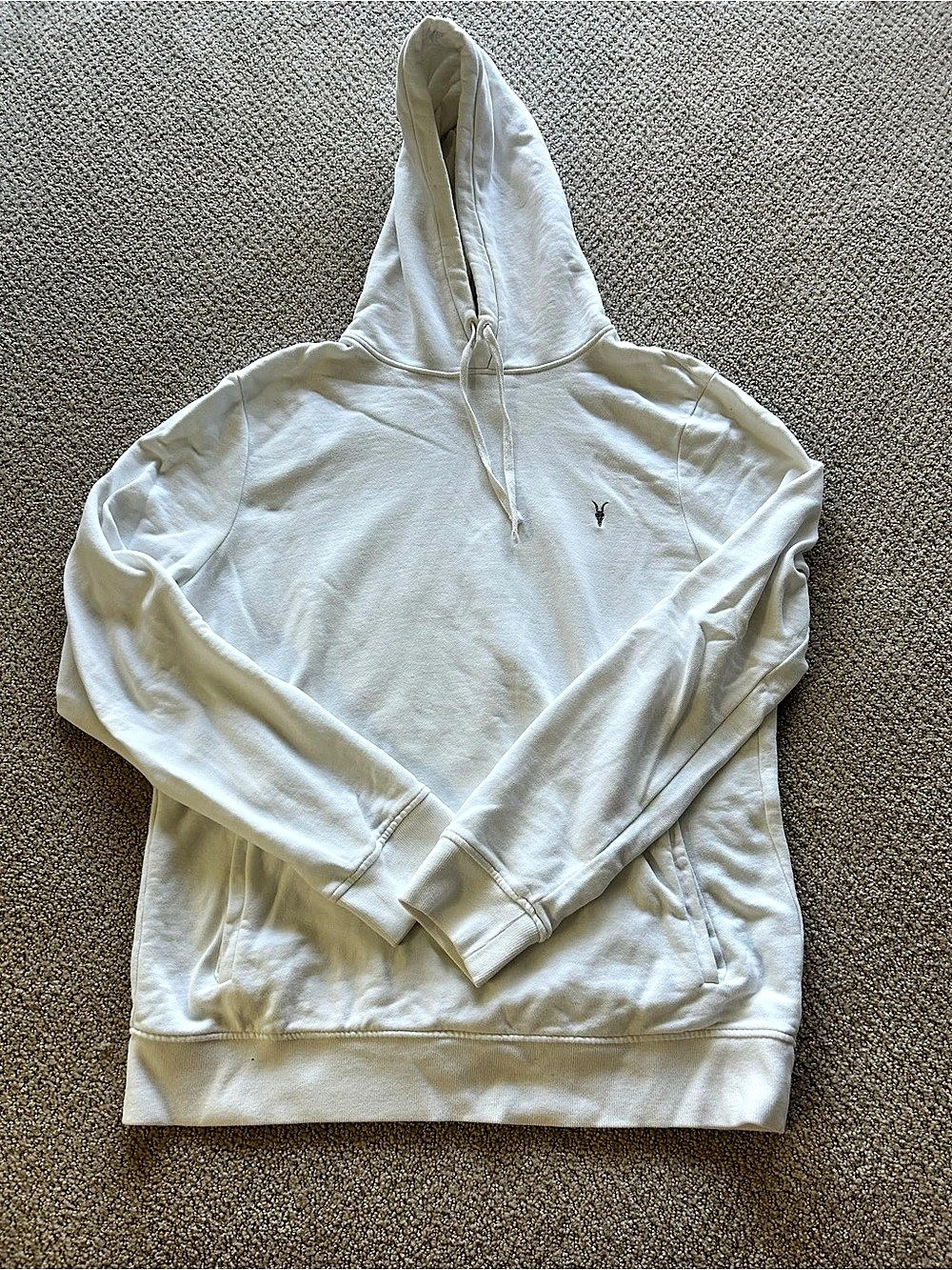 AllSaints Raven Pullover Hoodie Men's White Size Large